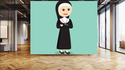 nun color illustration design Wall mural