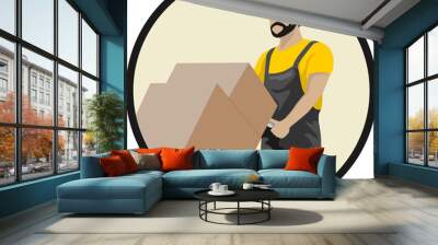 courier man delivery worker vector art Wall mural