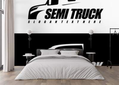 semi truck logo design vector Wall mural