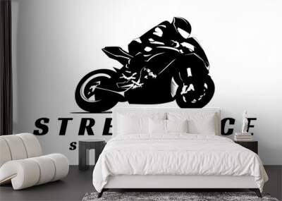 superbike design icon logo illustration black and white silhouette vector	 Wall mural