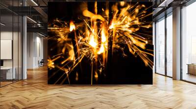 sparkler glowing in the dark Wall mural