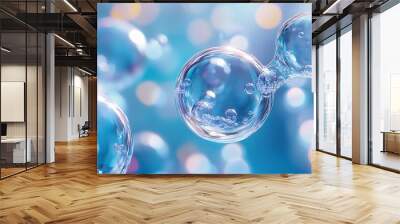 Abstract cosmetic laboratory Chemical laboratory research Cosmetic Essence Molecule Bubble : Generative AI Wall mural