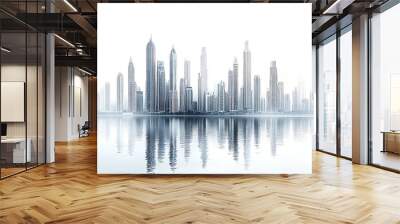 Cityscape of Dubai United Arab Emirates isolated on white background : Generative AI Wall mural