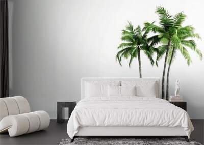 coconut trees on white background : Generative AI Wall mural