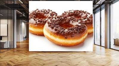 Donuts isolated on white background : Generative AI Wall mural