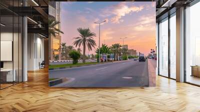 Jeddah downtown central district street Saudi Arabia : Generative AI Wall mural