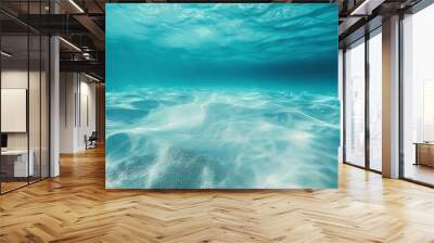 Tropical blue ocean with white sand underwater in Hawaii : Generative AI Wall mural