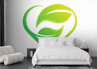 Leaf icon design vector illustration. Abstract Leaf icon vector concept for nature, agriculture and farm business. Green Tree Leaf Logo, icon, sign and symbol vector design illustration. Wall mural