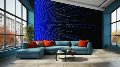 futuristic modern ict technology abstract bg digital 0 and 1 vector background blue black dark Wall mural