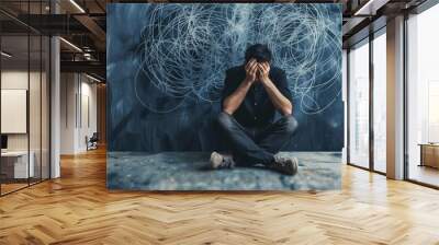 Concept of stress and anxiety Wall mural