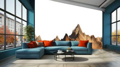 mountain range isolated on white background, Generative AI Wall mural