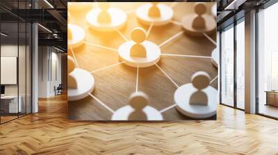 Connected professionals abstract network illustrates business contacts corporate relationships
strategic partnerships dynamic 3d rendering, Ai Wall mural