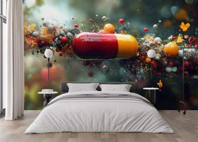 Abstract Capsule: A Journey Through Science and Imagination Wall mural