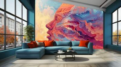 Abstract Face: A Journey Into the Mind Wall mural