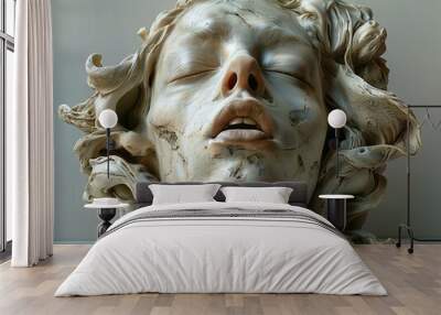 Abstract Sculpture of a Woman's Head Wall mural