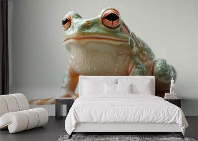 Close-Up of a Green Frog with Striking Eyes Wall mural