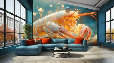 Close-Up of a Lobster in the Ocean Wall mural