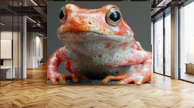 Close Up of a Vibrant Red Frog Wall mural