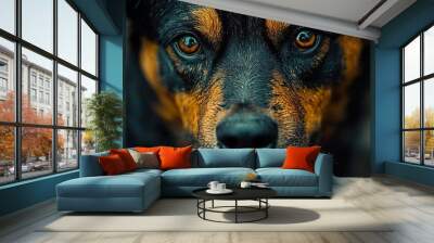 Close-up Portrait of a Dog's Eyes Wall mural