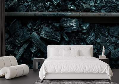 Coal Texture: Dark and Gritty Industrial Background Wall mural