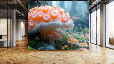 Enchanted Forest Mushrooms: A Dreamy Digital Art Wall mural