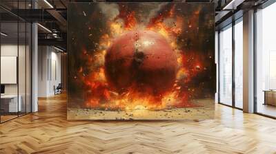 Fiery Explosion: A Moment of Cosmic Destruction Wall mural