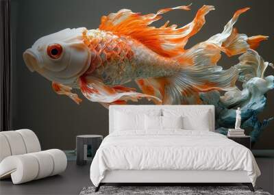 Stunning Close-Up of a Goldfish Sculpture Wall mural