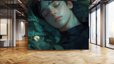 Young Man Asleep in a Forest Dream Wall mural