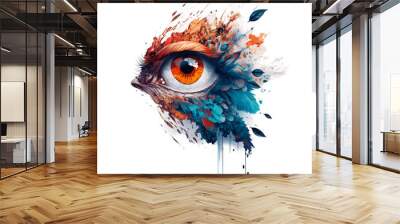 eye of the animal in color splash vibrant effects Wall mural