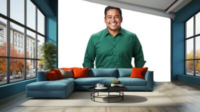 Portrait of a happy man smiling isolated on a transparent background Wall mural