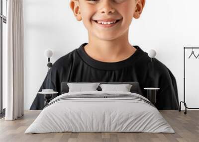 Portrait of a smiling boy with happy expression, isolated on transparent background Wall mural