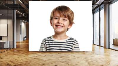 Portrait of a smiling teenager boy wearing casual clothes standing with happy face, isolated on transparent background Wall mural