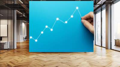 growth graph, blue wall Wall mural