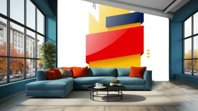 Blank red and yellow banner design for web or online shopping app. Wall mural