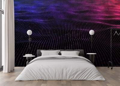 Futuristic Particles Wave Abstract Background - Creative Design Element.  Wall mural