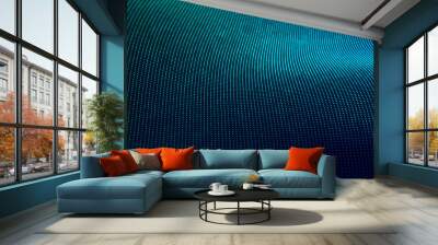 Futuristic Particles Wave Abstract Background - Creative Design Element.  Wall mural