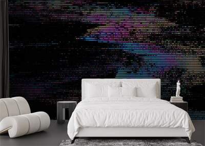 Unique Design Glitch noise static television VFX. Visual video effects stripes background, CRT tv screen no signal glitch effect Wall mural