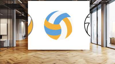 Ball for playing volleyball icon. Realistic, flat and line illustration of ball for playing volleyball icon for web isolated on white background. Wall mural