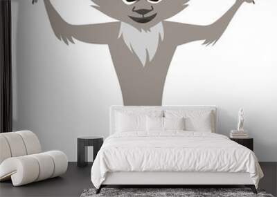 Big bad wolf. clip art children illustration. Wall mural