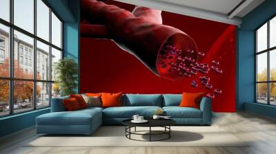 Blood vessel with bloodcells Wall mural