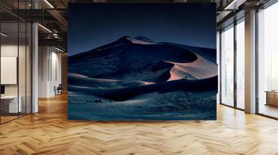 desert of namib at night with orange sand dunes and starry sky Wall mural