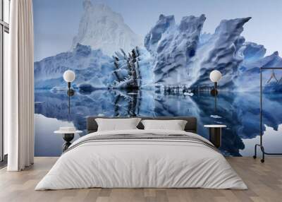 iceberg floating in greenland fjord Wall mural