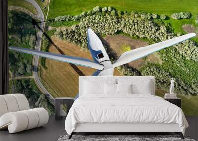 Wind Turbine from above shot in the Netherlands. Wall mural