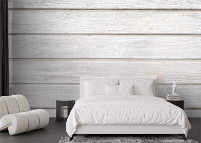 White wood planks texture boards background. Wall mural