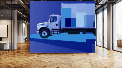 Transportation Banner With A Truck Wall mural