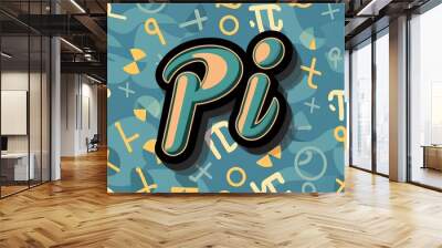 Celebrate World Pi Day, Pi Day Background, Eye-catching Banner Illustration of Pi Day Wall mural