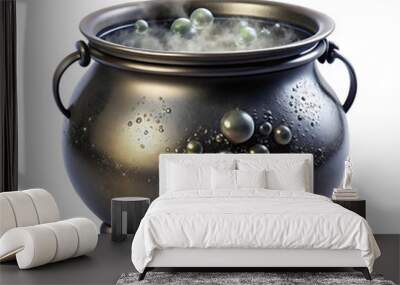 Enchanting Cauldrons with Bubbling Effects Isolated on Transparent Background Wall mural