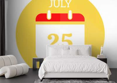 July 25 calendar flat icon Wall mural