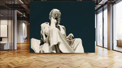 Statue of the ancient Greek philosopher Socrates. Wall mural