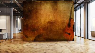 Grunge background guitar Wall mural